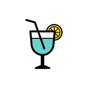 Light blue cocktail glass illustration png
