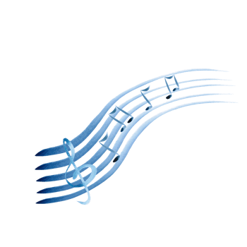 Musical staff with notes in a gentle watercolor gradient. Isolated illustration on a musical theme for the design of invitations, postcards, concert tickets, printing on posters. png