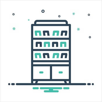 Mix icon bookshelf vector
