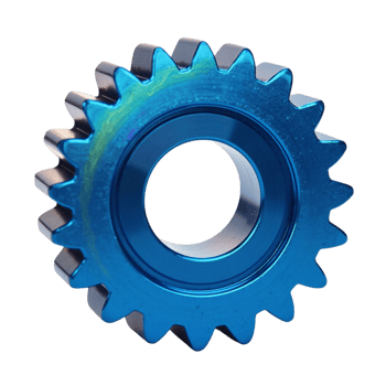 Precision engineered blue gear wheel isolated, a symbol of industry and engineering png