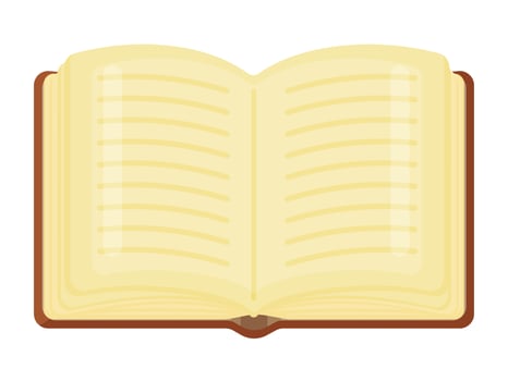 Open Book with Lined Pages Flat Illustration vector