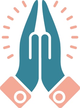 Praying Simplified Line Art vector