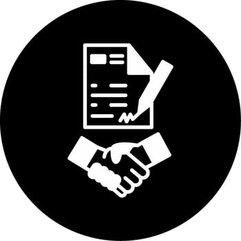 Digital Contract Agreement Form Glyph Circle Inverted vector
