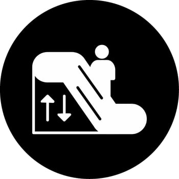 Moving Airport Escalator Glyph Circle Inverted vector