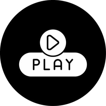 Media Play Button Glyph Circle Inverted vector
