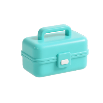 Aqua plastic lunchbox with handle isolated on transparent background png