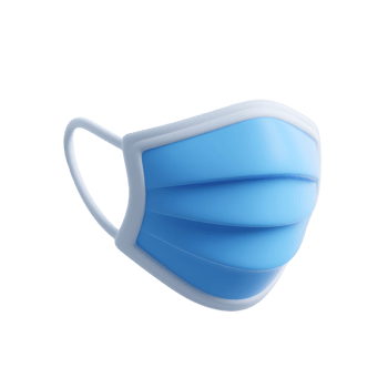 Surgical face mask isolated on transparent background png