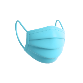 Blue medical face mask isolated on transparent background png
