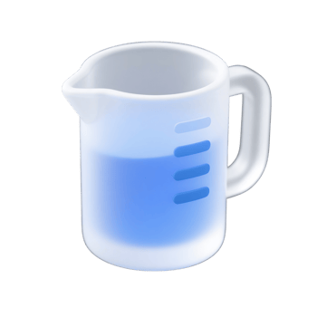 Measuring cup with blue liquid isolated on transparent background png