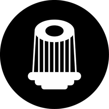 Engine Air Filter Glyph Circle Inverted vector