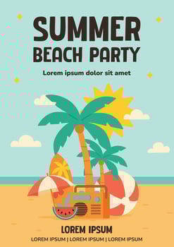 Summer Beach Party Poster Design vector