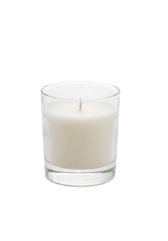 Elegant isolated candle in glass container on transparent background for design use png
