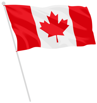 Waving Canada flag, hand-painted with graceful brushstrokes and a rich fabric texture png