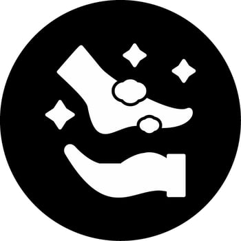Chemical Foot Peel Treatment Glyph Circle Inverted vector