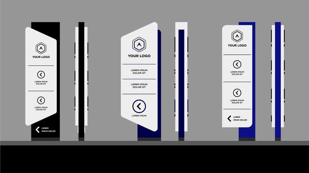 Information board Advertisement billboards set vector