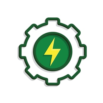 sustainable icon. recycling . reuse symbol with gears. recycling, web. Mixed style design vector