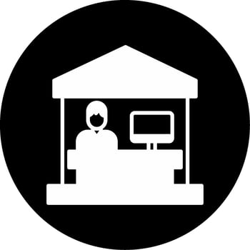 Remote Work Policy Guide Glyph Circle Inverted vector