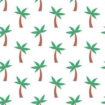 Tropical seamless pattern palm tree. flat illustration. vector