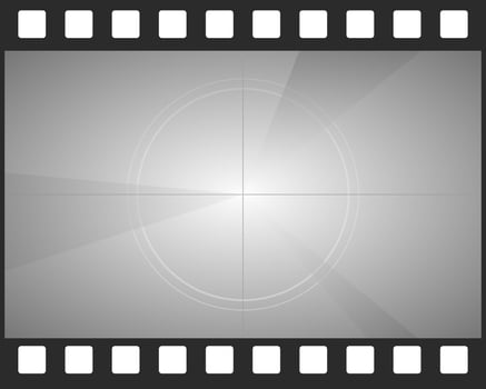 Countdown movie frame, film intro animation retro screen. Start Timer set, film strip border, Vintage counter. vector