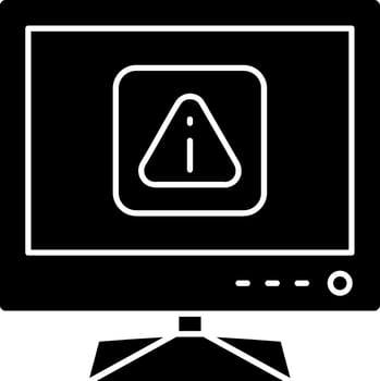 Smart TV Error Alert Icon vector