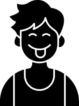 Sweet Gentle Face of Young Boy solid vector