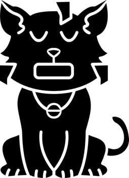 Cold Cat Expression Solid vector