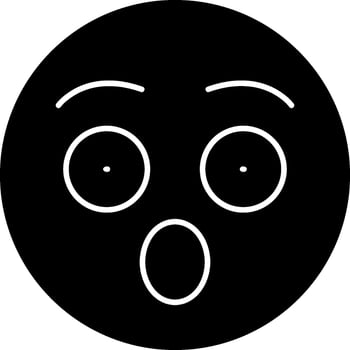 Surprised Face Emoji Solid Icon vector