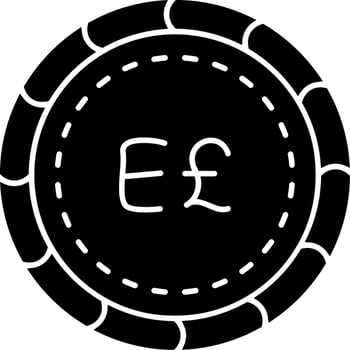 Egyptian pound coin solid money graphic vector