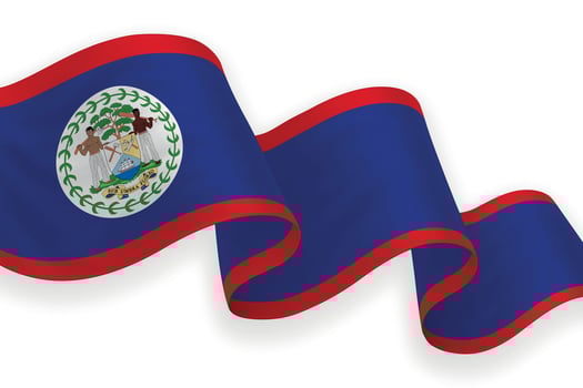 Belize national flag waving on white background vector
