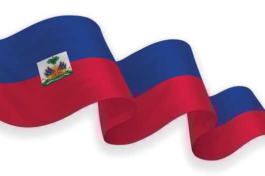 Haiti national flag waving on white background vector
