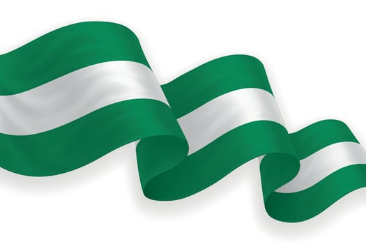 Nigeria national flag waving on white background vector