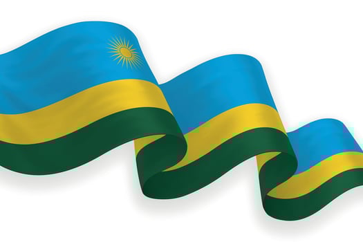 Rwanda national flag waving on white background vector