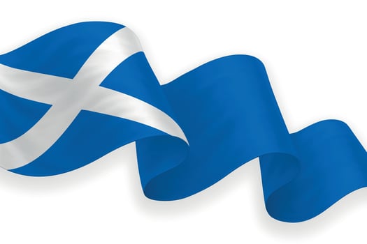 Scotland national flag waving on white background vector