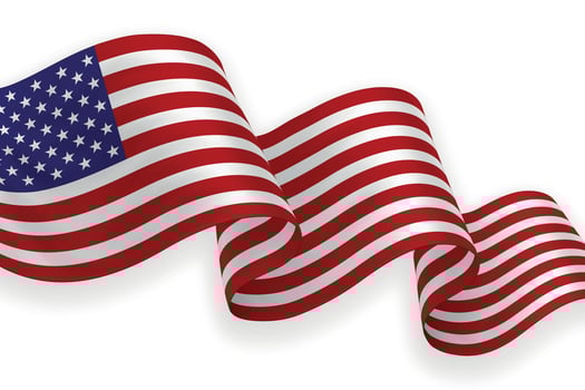 United States national flag waving on white background vector