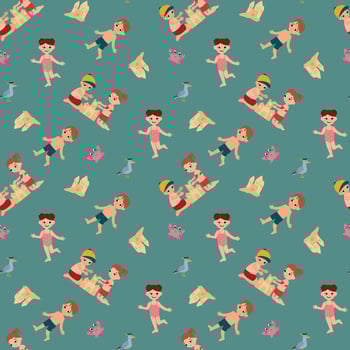 Kids playing with toys and animals vector