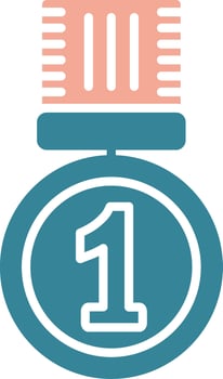 1st Prize Gradient Style Object vector
