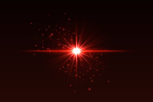 Red star burst on black background vector