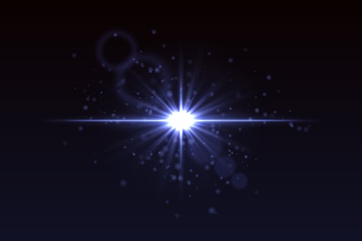 A bright star with a bright light shining in the sky vector