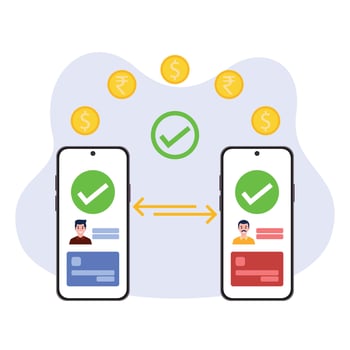 Online money transfer banner illustration vector
