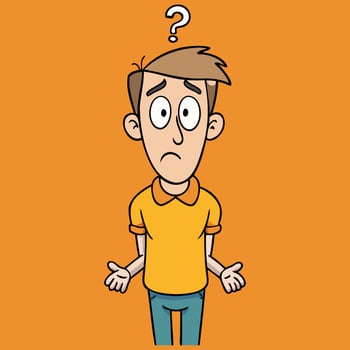 Puzzled Man Character Graphics vector