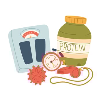 Scale and protein supplements for fitness vector