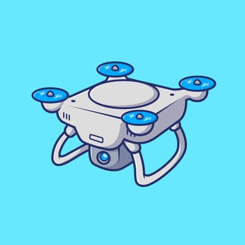 Drone Flying Cartoon Illustration vector