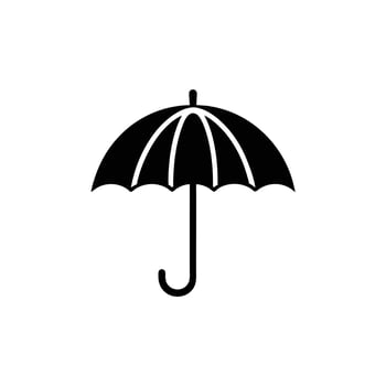 Black and White Umbrella Icon Illustration vector
