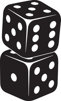 Stacked Dice Graphic Black and White Gambling Game Chance Luck Risk Design Element vector