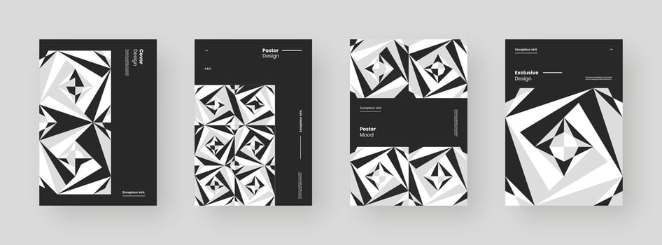 Black and white poster design collection vector