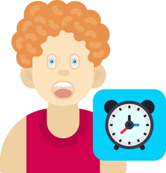 Clock Icon for Boys Time Management vector