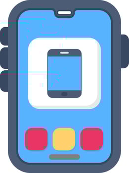 Colourful smart phone icon in flat style vector