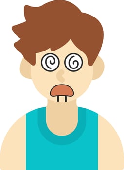 Dazed Boy Flat Style Icon vector