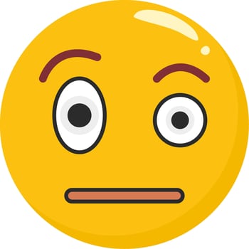 Suspicious Face Emoji Flat Cartoon vector
