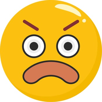 Angry Face Emoji Flat Icon vector